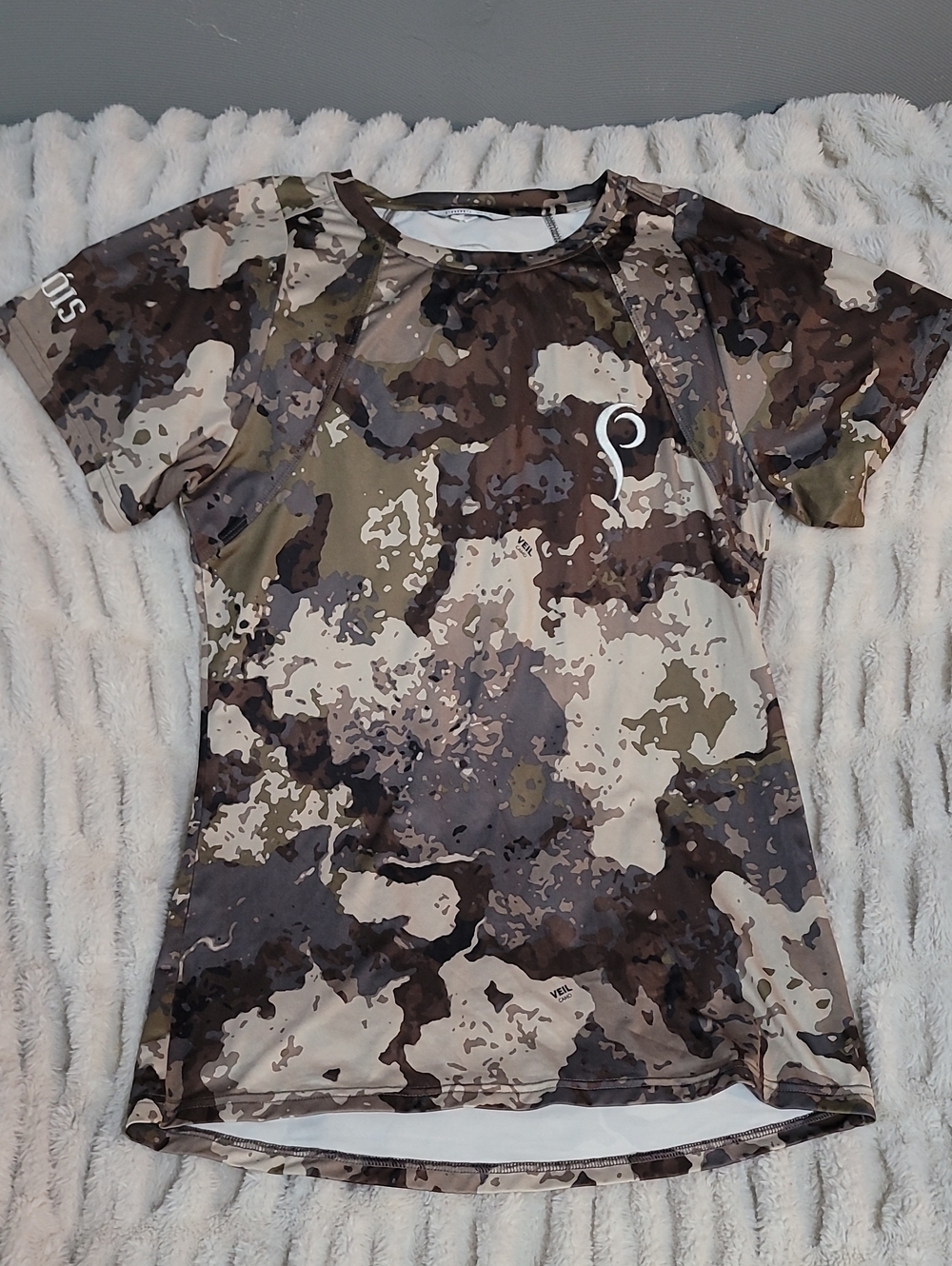 Womens Camo Short-Sleeve Active Tee - Brown/Green